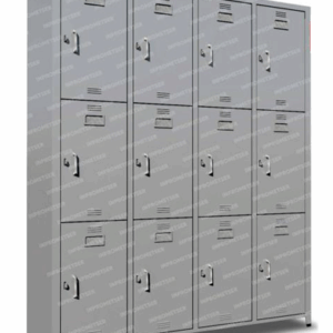 Locker de cuatro cuerpos de 12 casilleros